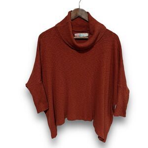 Free People Rust Cowl Neck Sweater